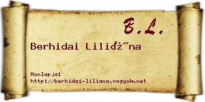 Berhidai Liliána névjegykártya